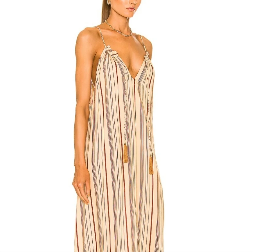 Natalie Martin Marlien Maxi Dress in Thin Stripe Cocoa Butter - Picture 5 of 11
